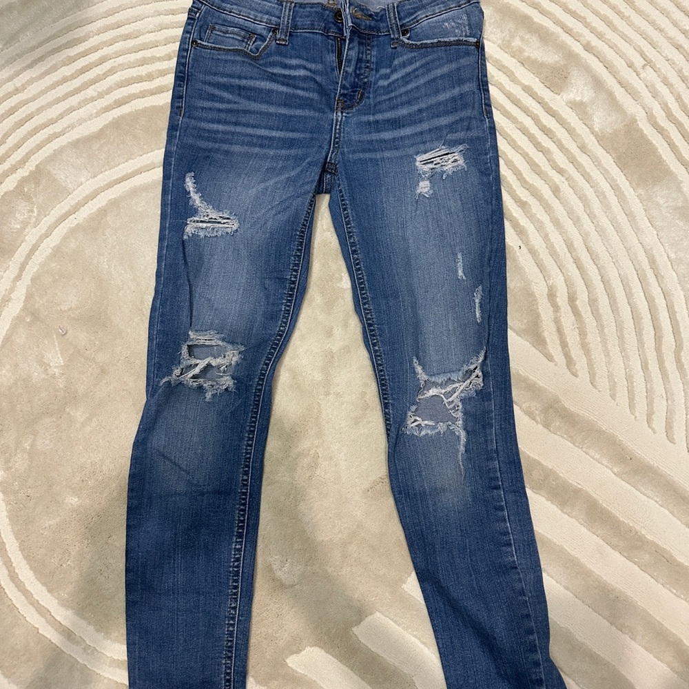 Women's Blue Distressed Jeans